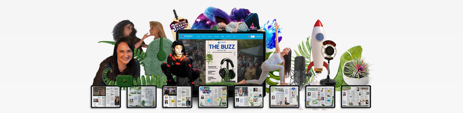 The VoiceOver Network The Buzz Magazine Interactive English Banner